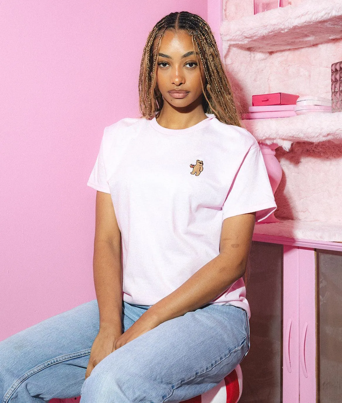 Riot Bear Embroidered Womens Tee sold by riot society