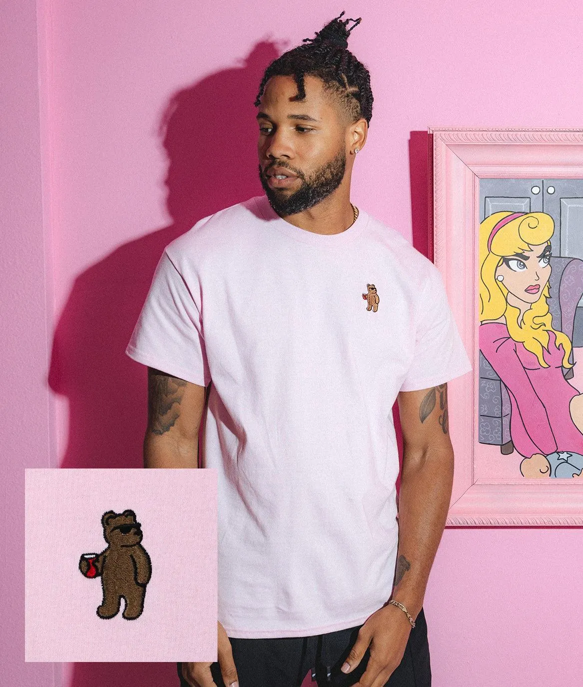 Riot Bear Embroidered Mens T-Shirt sold by riot society