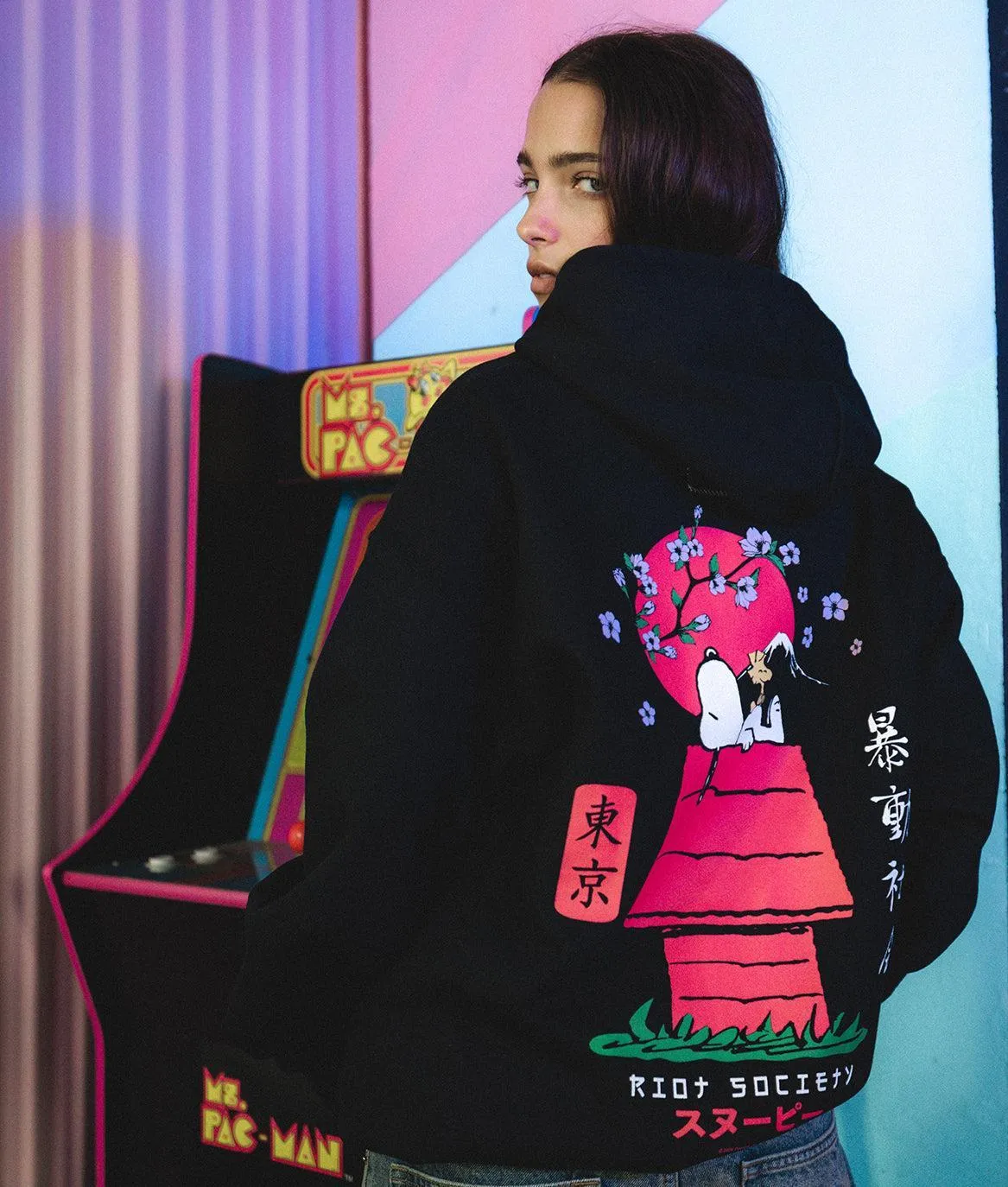 Peanuts Snoopy Doghouse Japan Womens Hoodie sold by riot society product image thumbnail 2