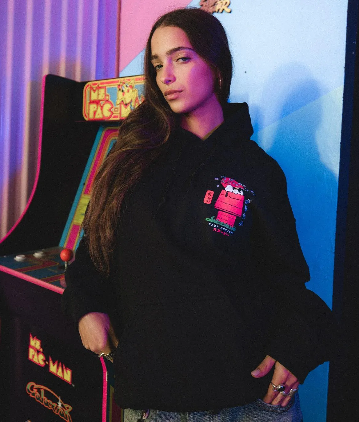 Peanuts Snoopy Doghouse Japan Womens Hoodie sold by riot society