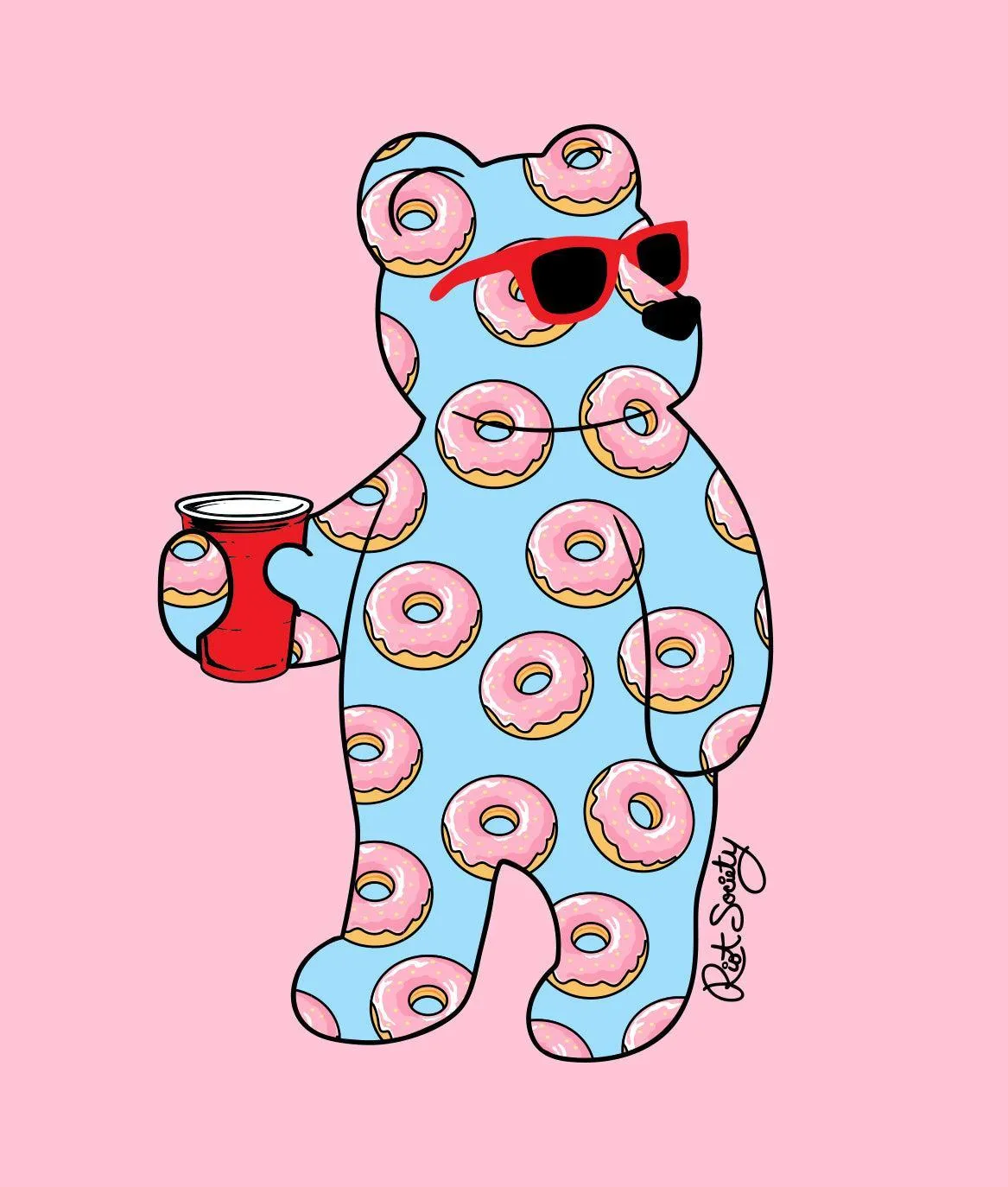 Donut Bear Mens T-Shirt sold by riot society product image thumbnail 3