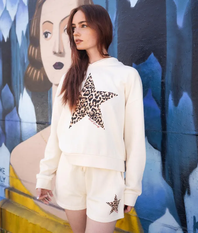 Leopard Star Womens Matching Set Summer Hoodie & Shorts sold by riot society