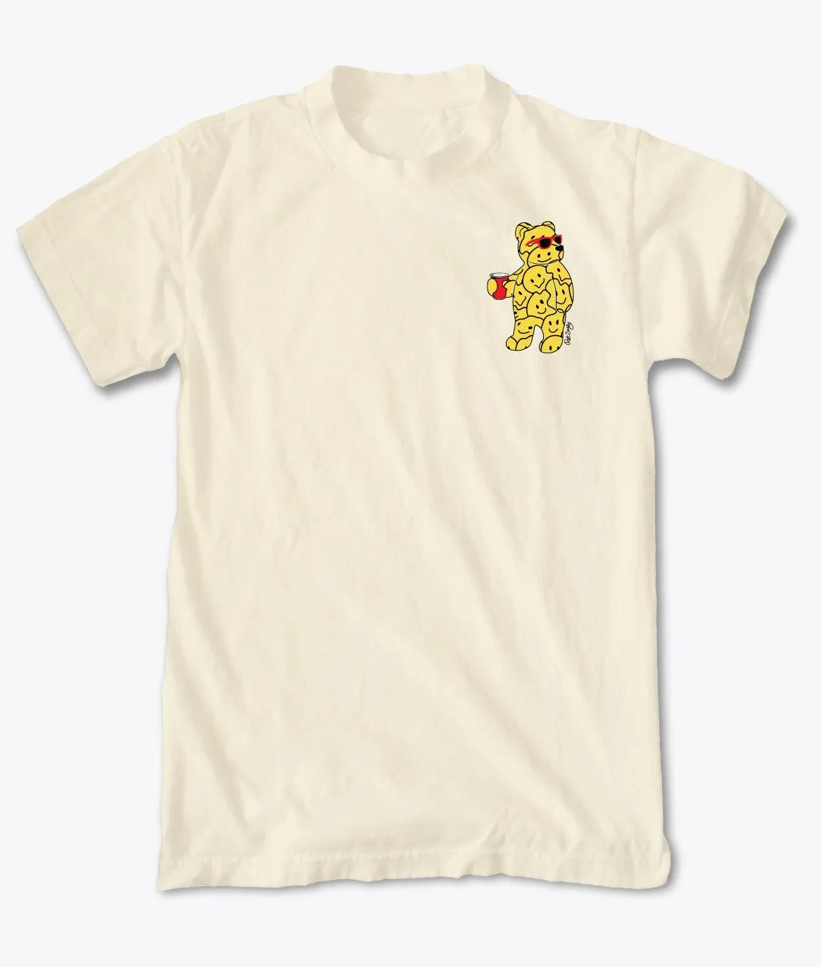 Smiley Face Bear Mens T-Shirt sold by riot society