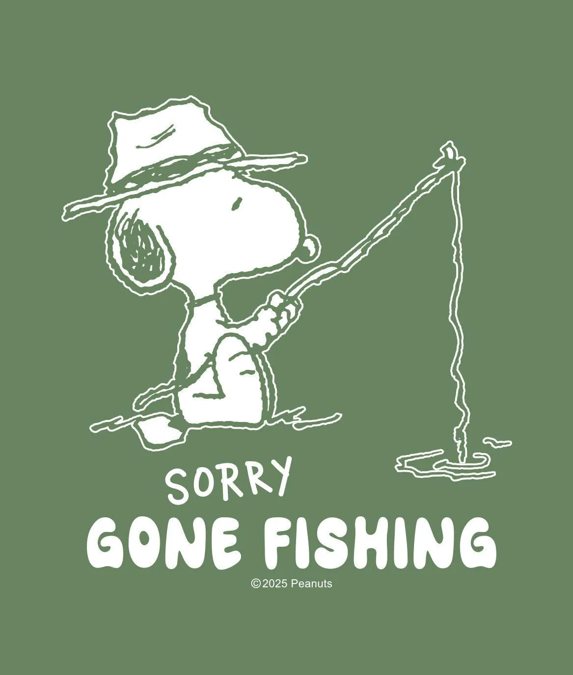 Peanuts Snoopy Gone Fishing Mens T-Shirt sold by riot society product image thumbnail 3