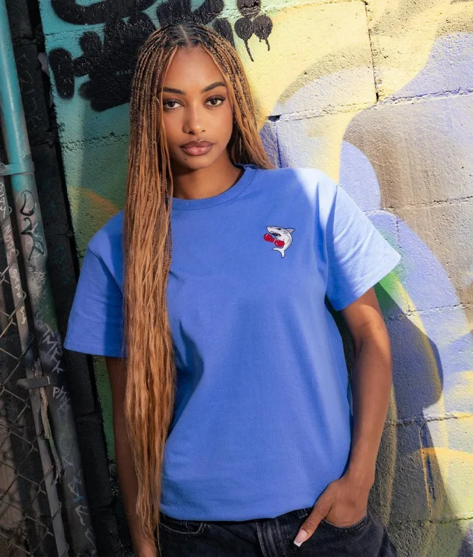 Boxing Shark Embroidered Womens Tee sold by riot society
