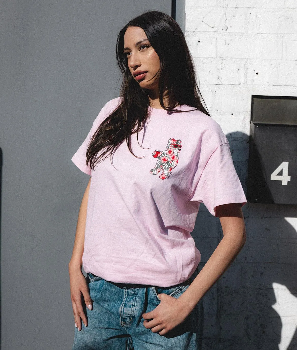 Tropical Hibiscus Bear Womens Tee sold by riot society