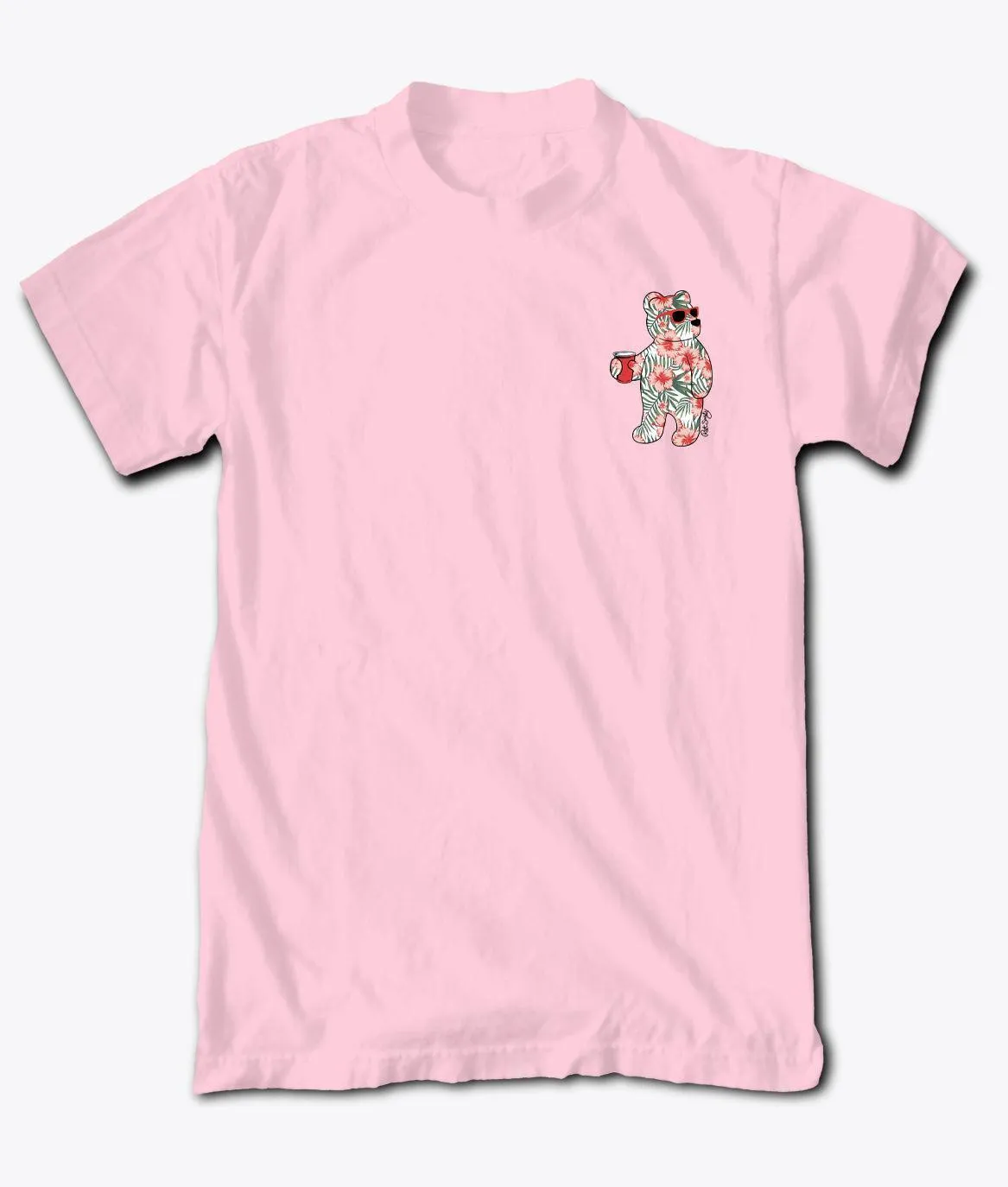Tropical Hibiscus Bear Mens T-Shirt sold by riot society