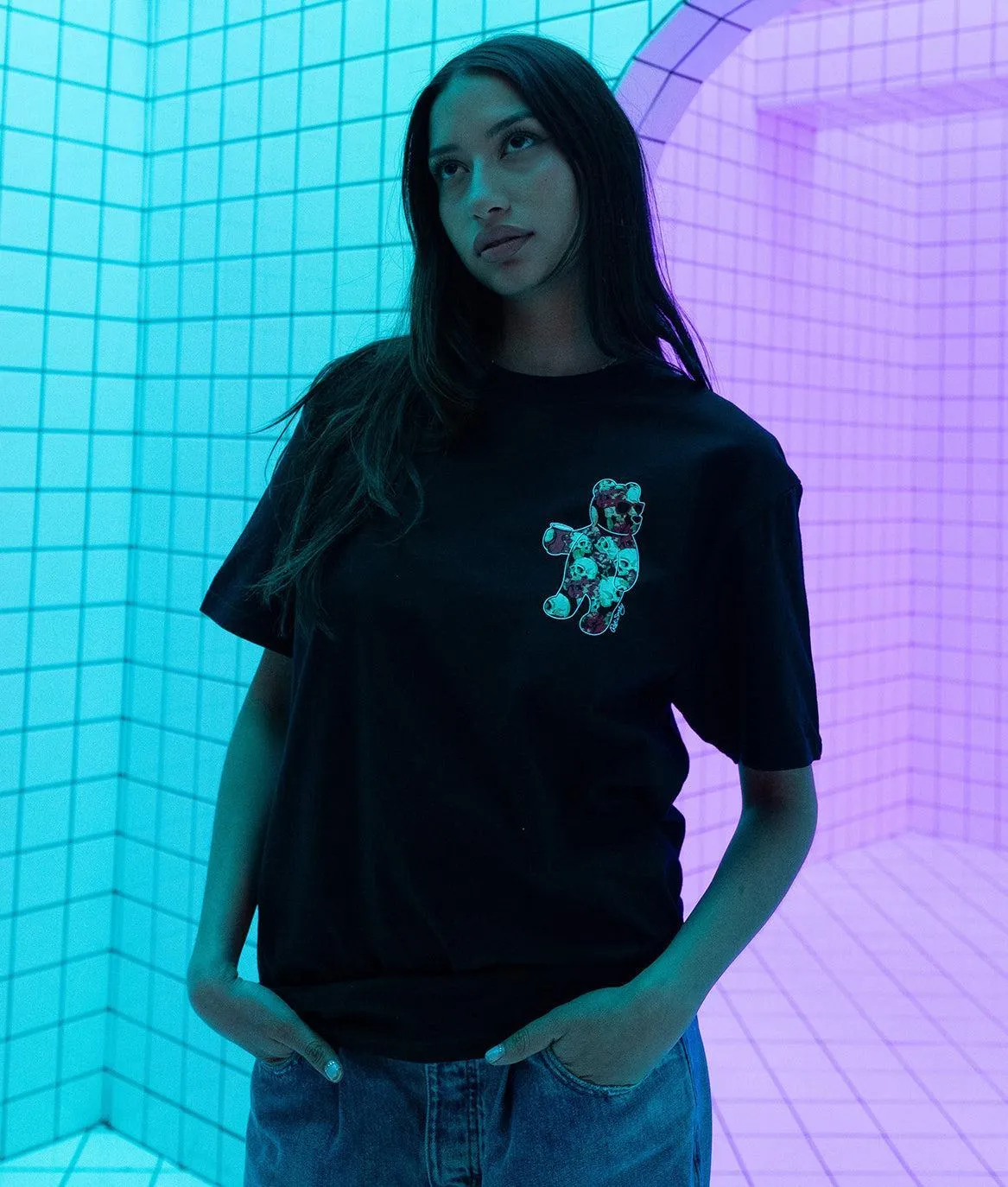 Skull Rose Bear Womens Tee sold by riot society