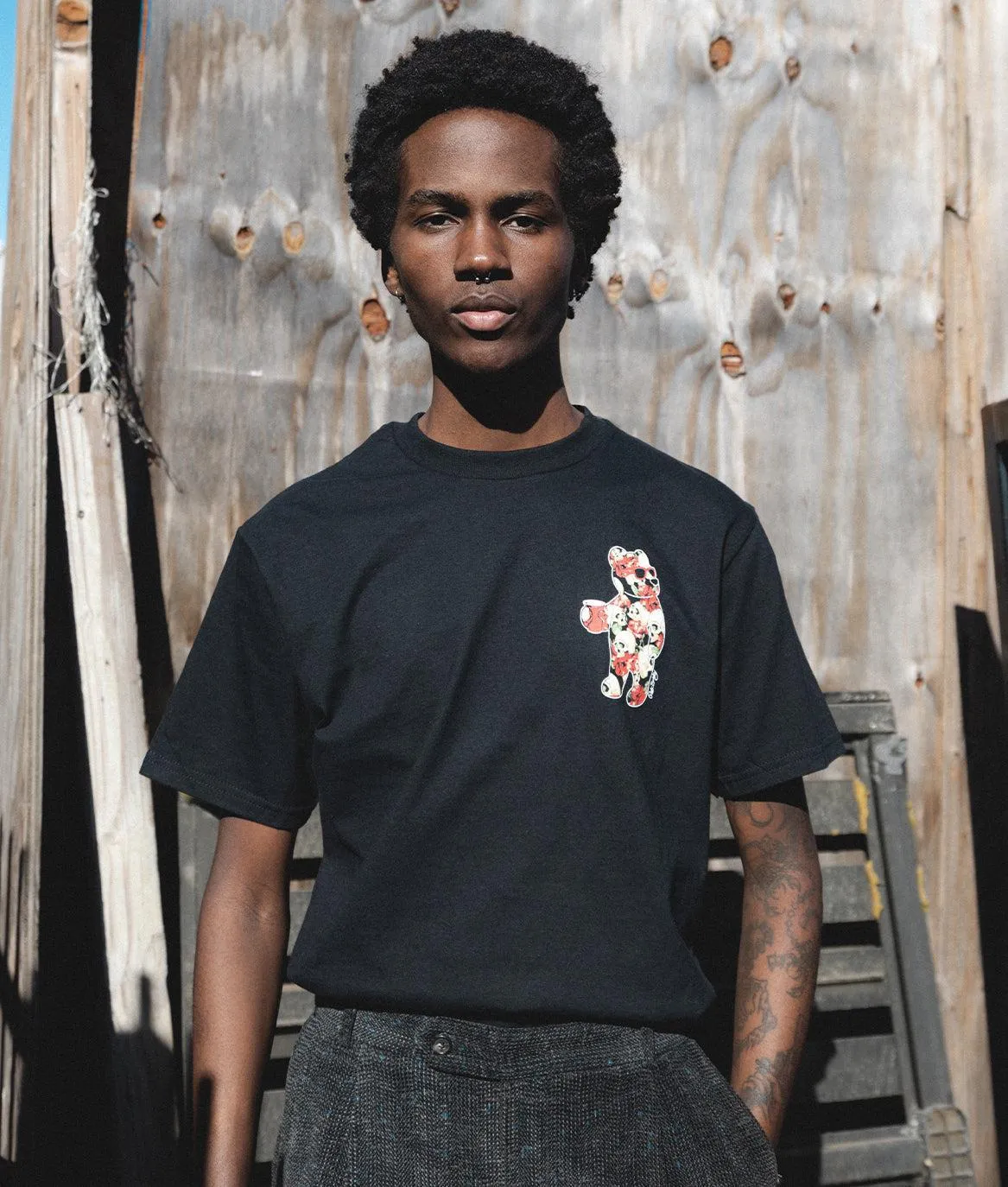 Skull Rose Bear Mens T-Shirt sold by riot society product image thumbnail 2