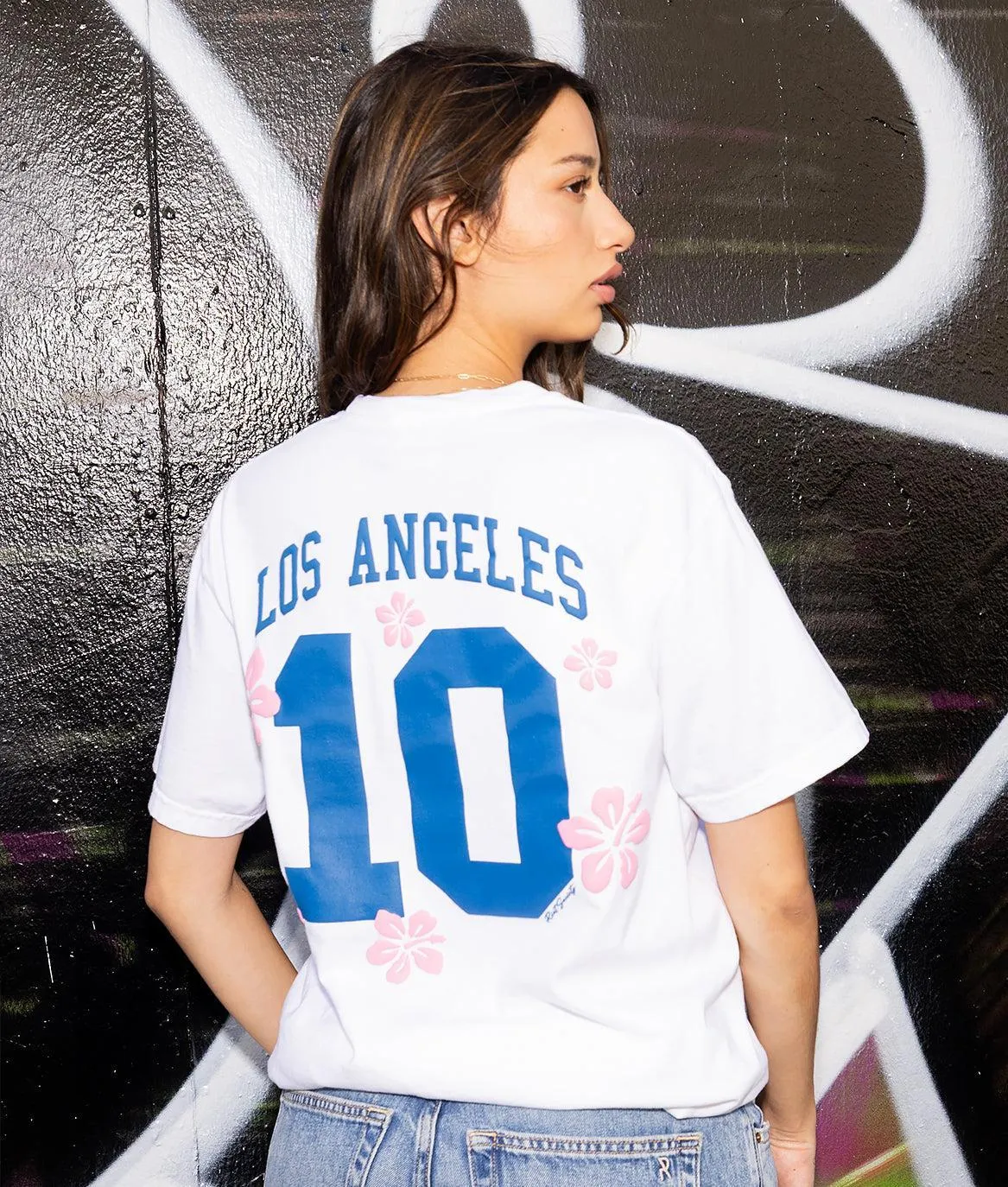 Los Angeles Hibiscus Puff Boyfriend Tee sold by riot society product image thumbnail 2