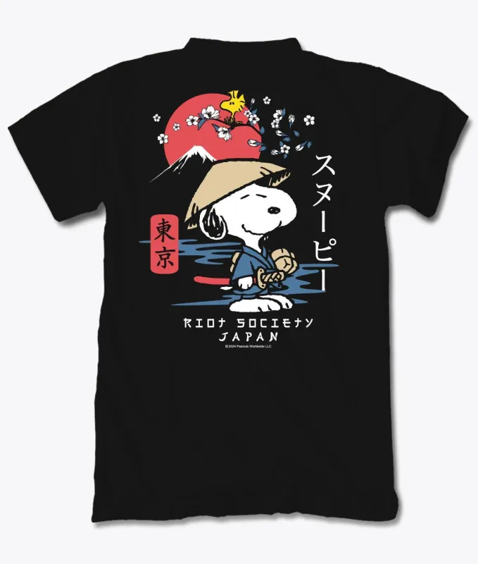 Peanuts Snoopy & Woodstock Samurai Mens T-Shirt sold by riot society