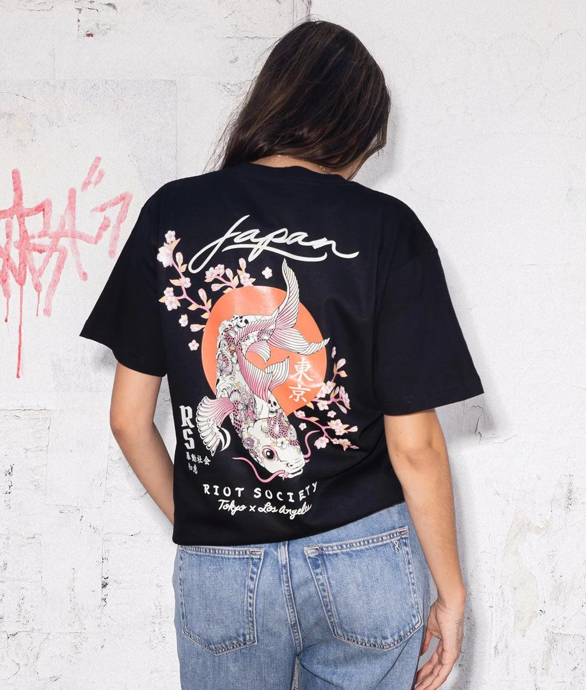 Japan Koi Tattoo Blossom Womens Tee sold by riot society product image thumbnail 2