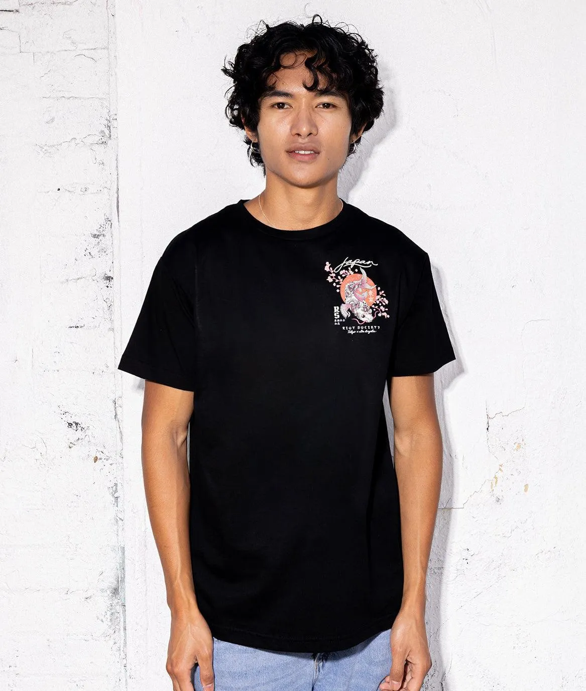 Japan Koi Tattoo Blossom Mens T-Shirt sold by riot society product image thumbnail 2