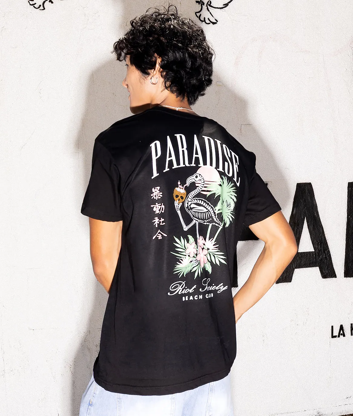 Skeleton Flamingo Paradise Beach Club Mens T-Shirt sold by riot society product image thumbnail 3