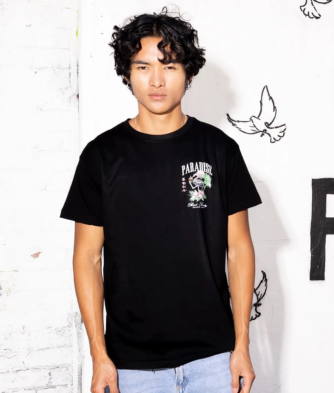 Skeleton Flamingo Paradise Beach Club Mens T-Shirt sold by riot society product image thumbnail 2