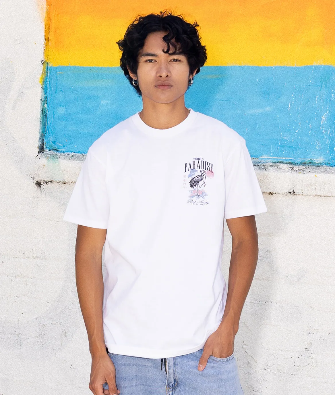 Skeleton Crane Welcome to Paradise Beach Club Mens T-Shirt sold by riot society product image thumbnail 2