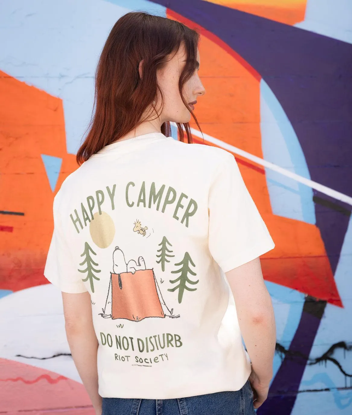 Peanuts Snoopy Happy Camper Boyfriend Tee sold by riot society product image thumbnail 2