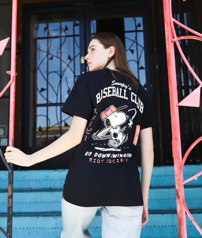Peanuts Snoopy's Baseball Club Womens Tee sold by riot society