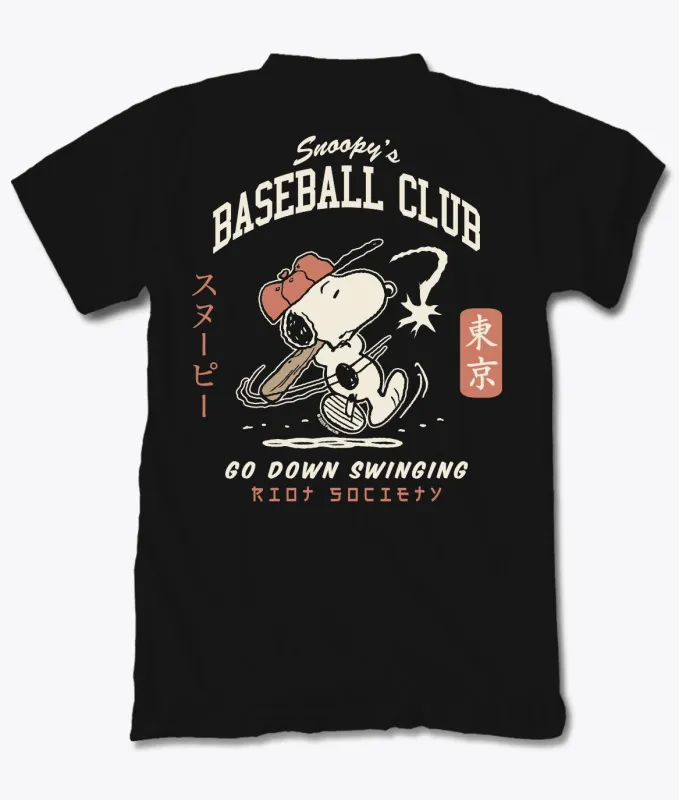 Peanuts Snoopy's Baseball Club Mens T-Shirt sold by riot society