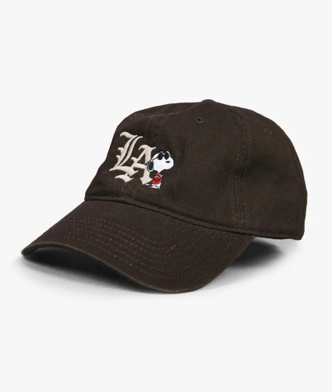 Peanuts Snoopy LA Chill Embroidered Dad Hat sold by riot society