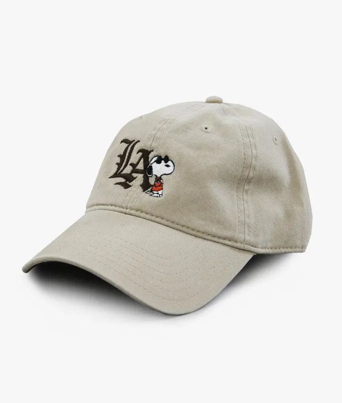 Peanuts Snoopy LA Chill Embroidered Dad Hat sold by riot society