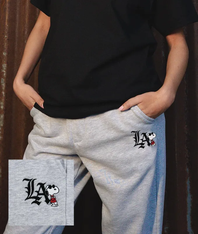 Peanuts Snoopy LA Chill Embroidered Unisex Joggers sold by riot society