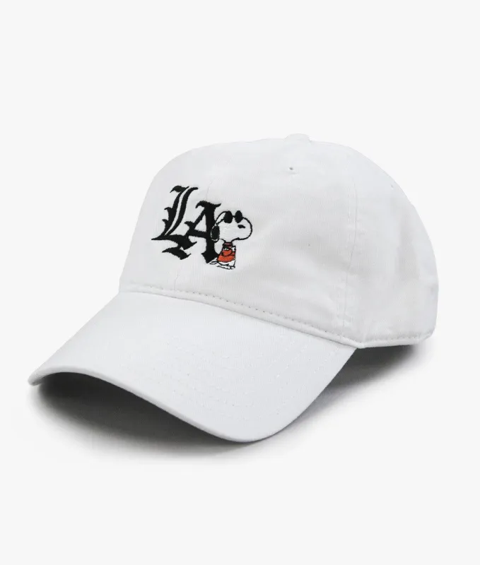 Peanuts Snoopy LA Chill Embroidered Dad Hat sold by riot society
