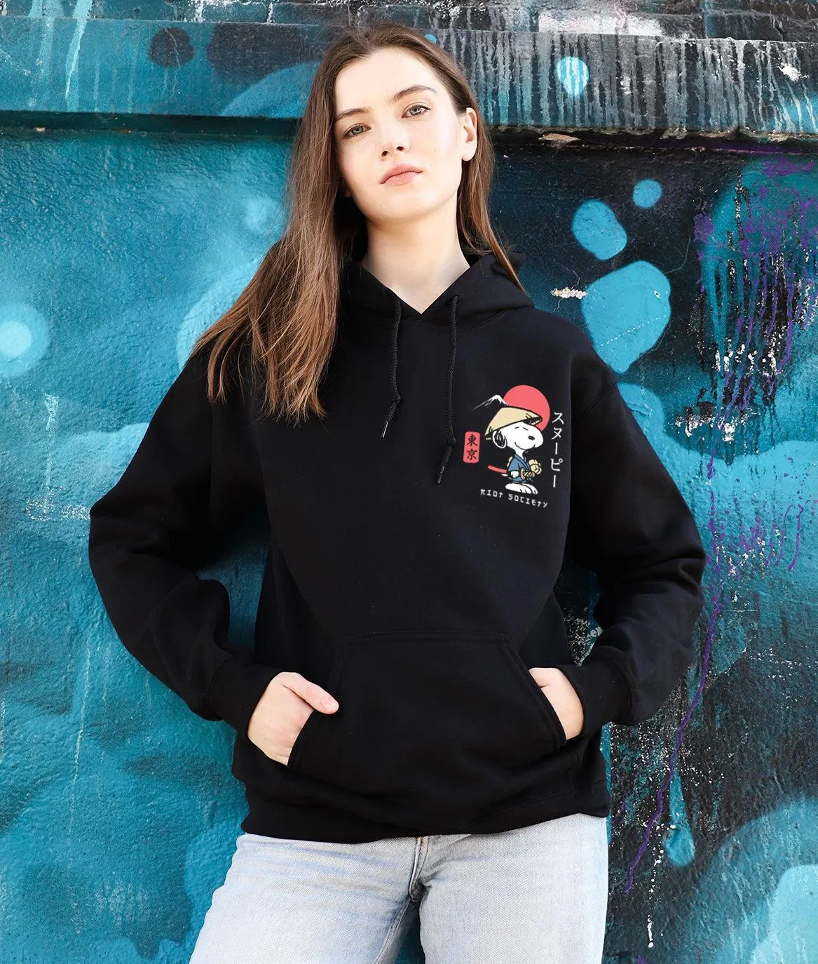 Peanuts Snoopy & Woodstock Samurai Womens Hoodie sold by riot society product image thumbnail 2