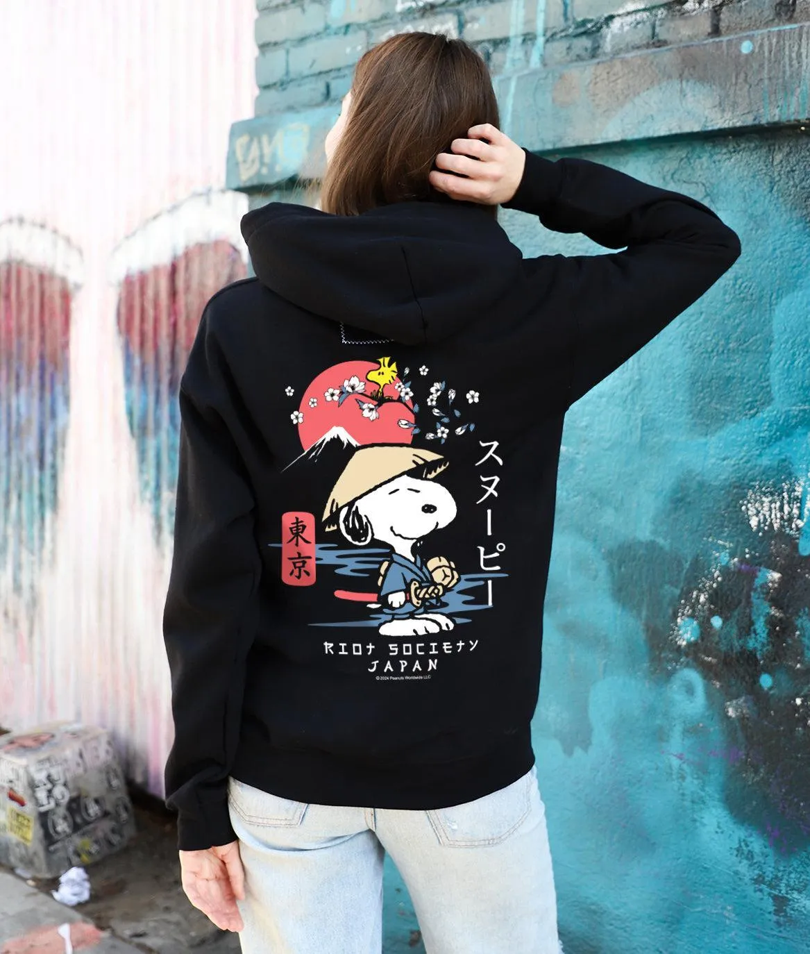 Peanuts Snoopy & Woodstock Samurai Womens Hoodie sold by riot society