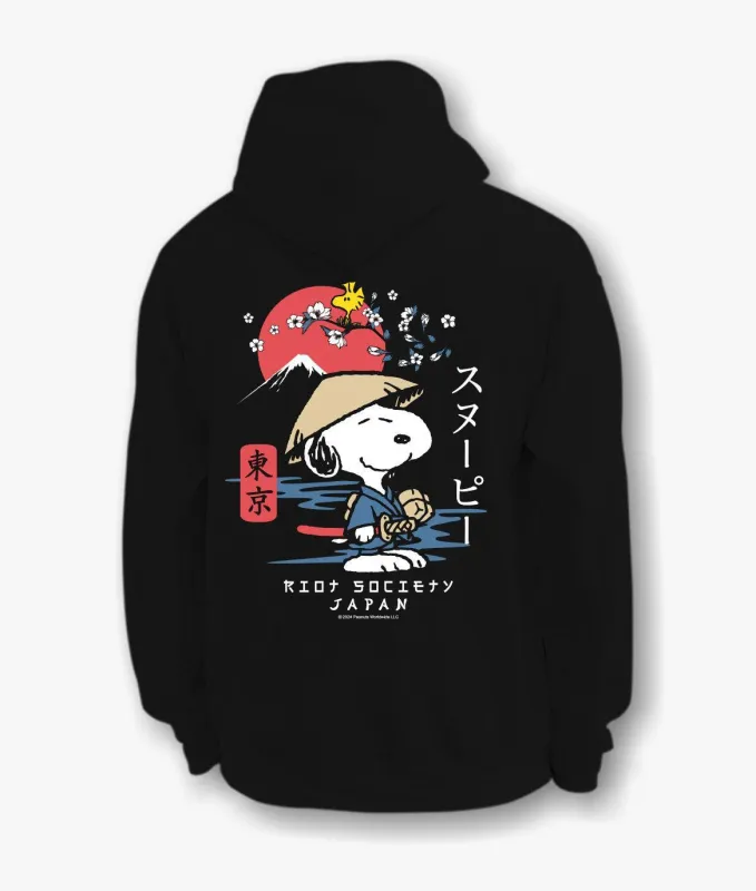 Peanuts Snoopy & Woodstock Samurai Mens Hoodie sold by riot society