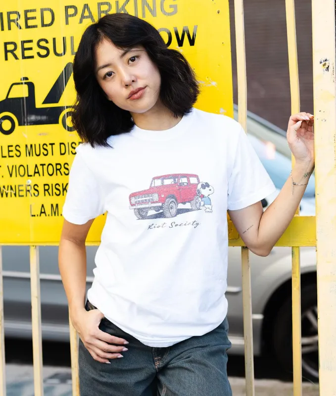 Peanuts Snoopy Classic Truck Boyfriend Tee sold by riot society