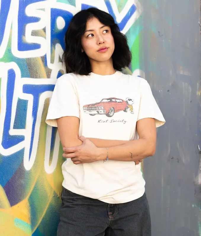 Peanuts Snoopy Classic Car Boyfriend Tee made by riot society