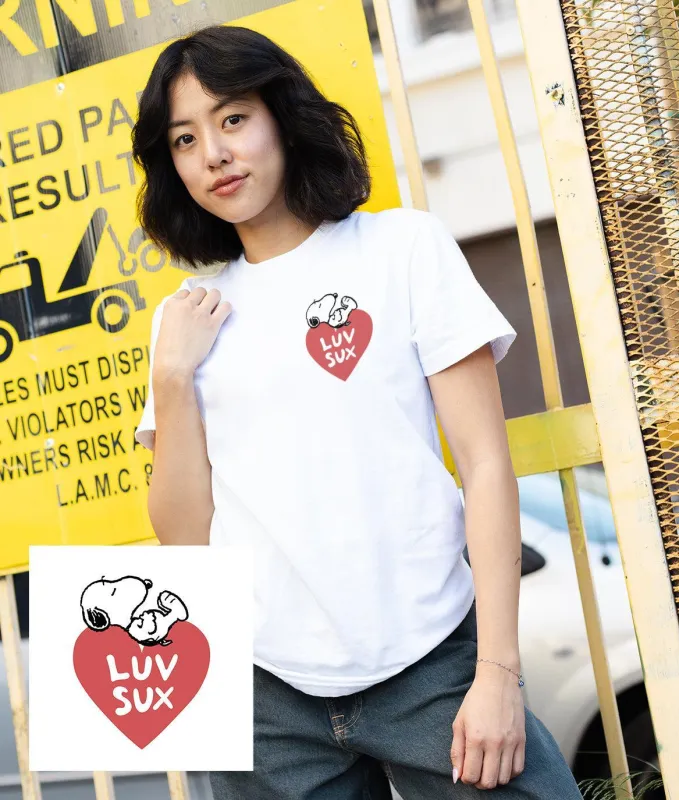 Peanuts Snoopy Luv Sux Boyfriend Tee sold by riot society