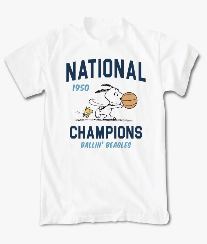 Peanuts Snoopy & Woodstock Basketball Mens T-Shirt sold by riot society