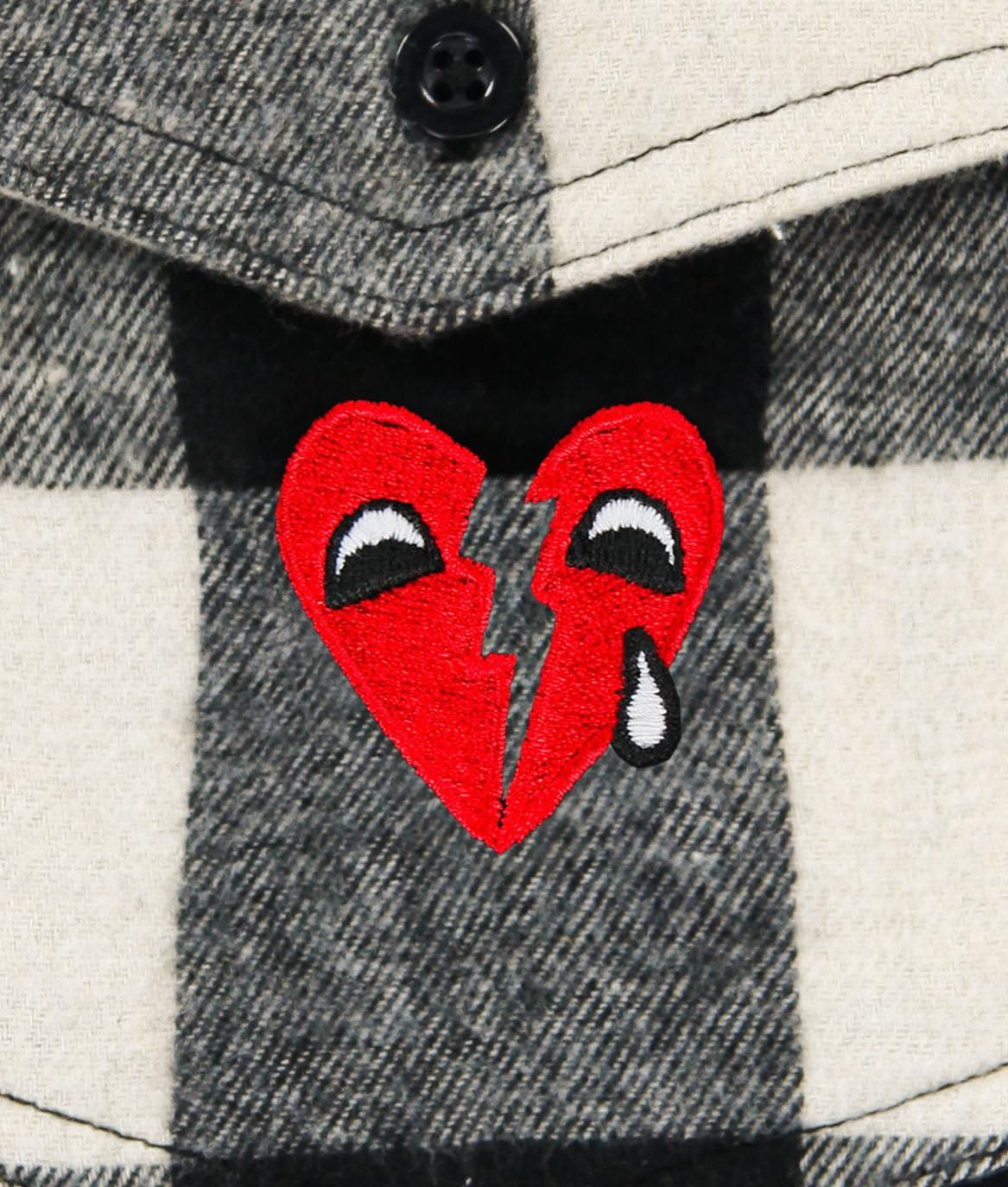 Broken Heart Tears Embroidered Mens Premium Yarn-Dyed Long Sleeve Flannel Shirt sold by riot society product image thumbnail 6