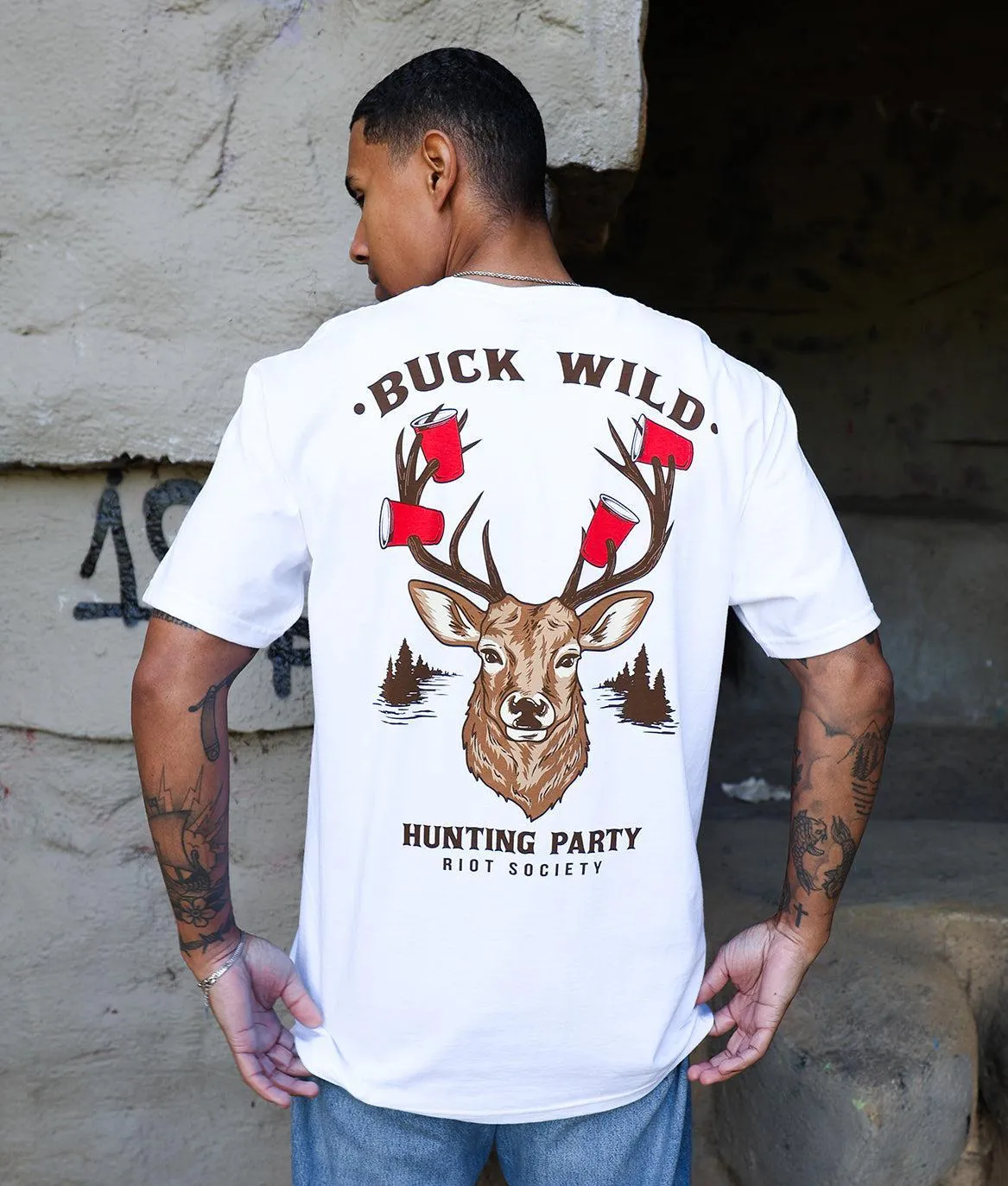 Buck Wild Deer Hunting Mens T-Shirt sold by riot society product image thumbnail 3