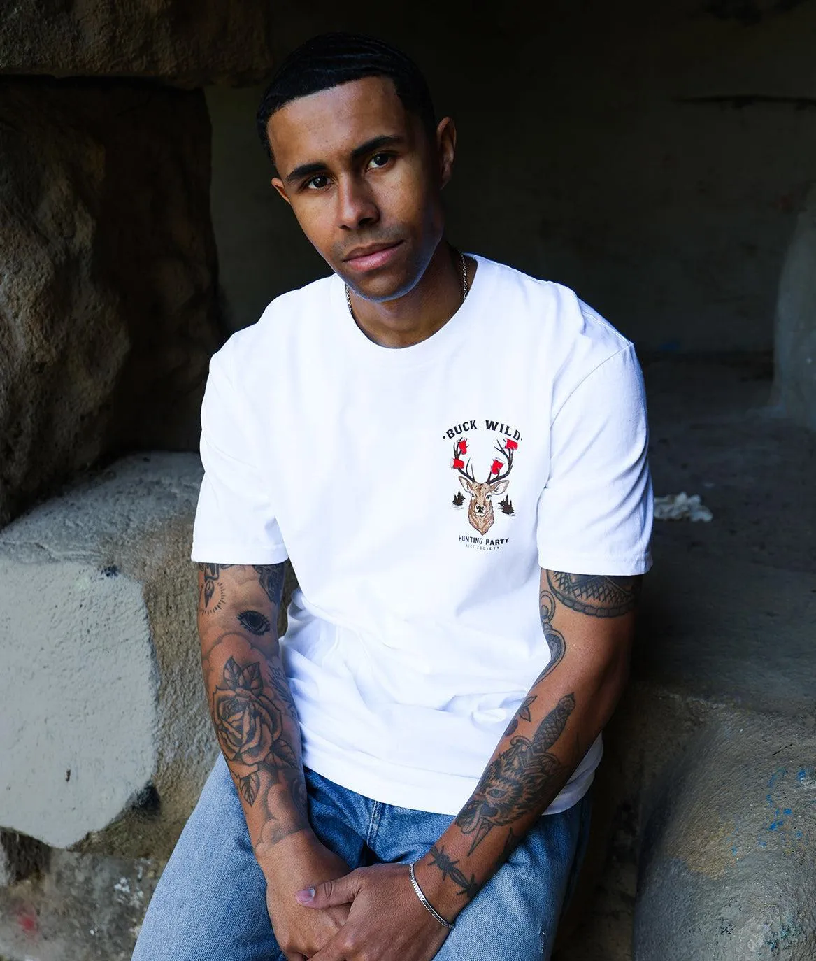 Buck Wild Deer Hunting Mens T-Shirt sold by riot society product image thumbnail 2