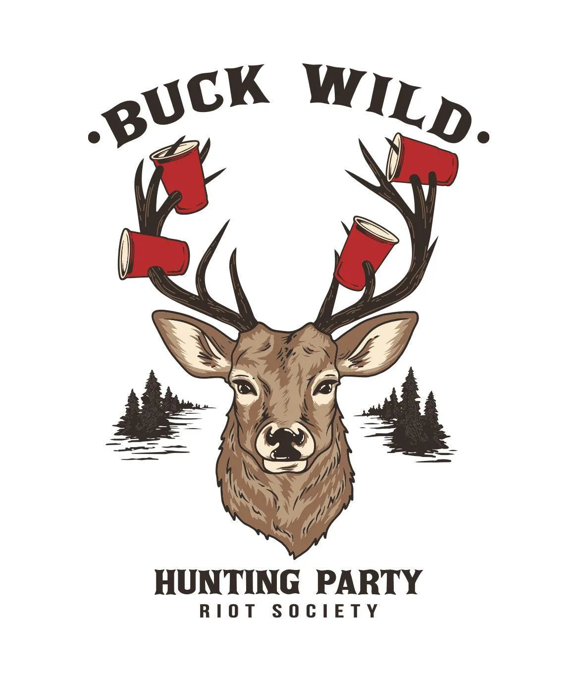 Buck Wild Deer Hunting Mens T-Shirt sold by riot society product image thumbnail 5
