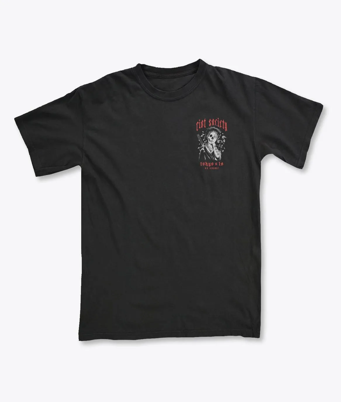 Geisha Shame Distressed Premium Wash Mens T-Shirt - Washed Black sold by riot society product image thumbnail 4
