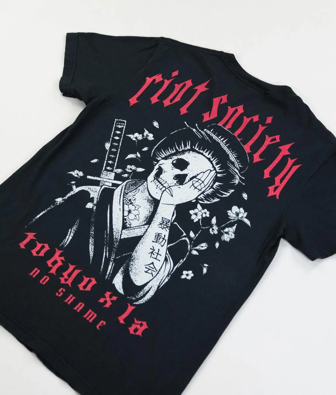 Geisha Shame Distressed Premium Wash Mens T-Shirt - Washed Black sold by riot society product image thumbnail 5
