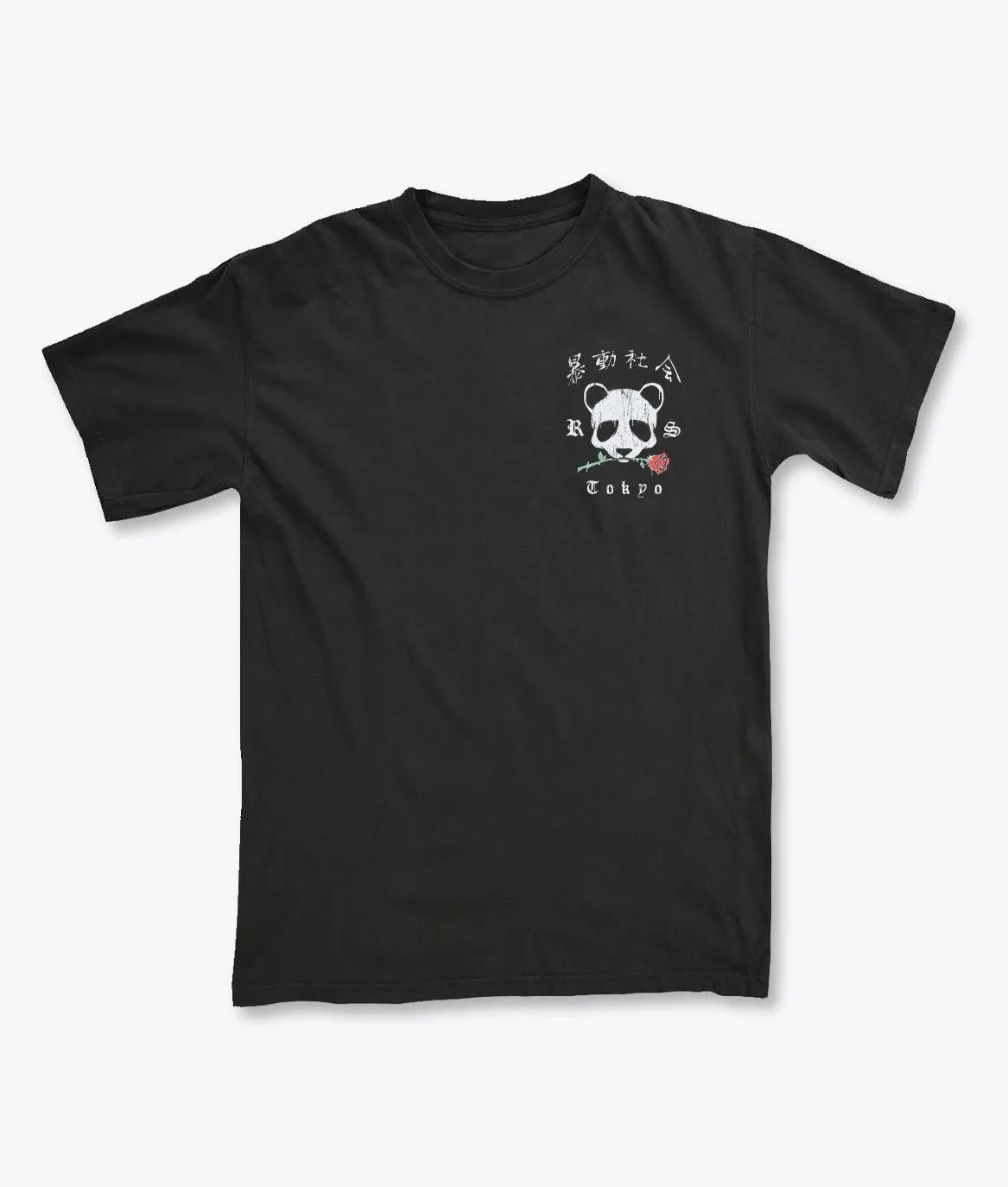 Panda Rose Distressed Premium Wash Mens T-Shirt sold by riot society product image thumbnail 4