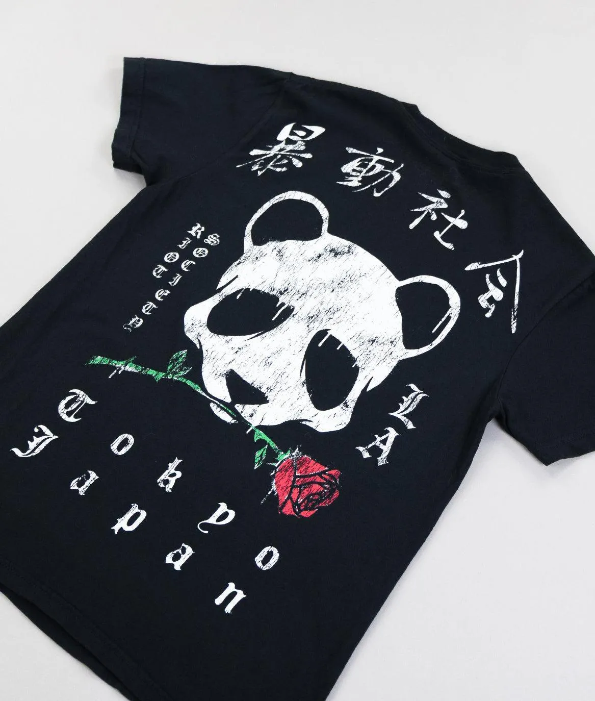 Panda Rose Distressed Premium Wash Mens T-Shirt sold by riot society product image thumbnail 5