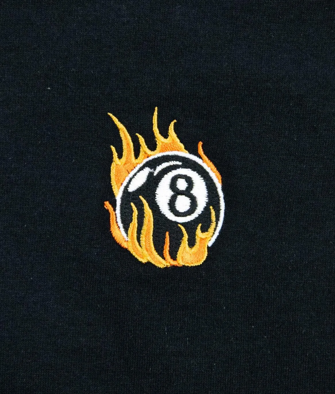 8 Ball Flames Embroidered Mens T-Shirt sold by riot society product image thumbnail 2
