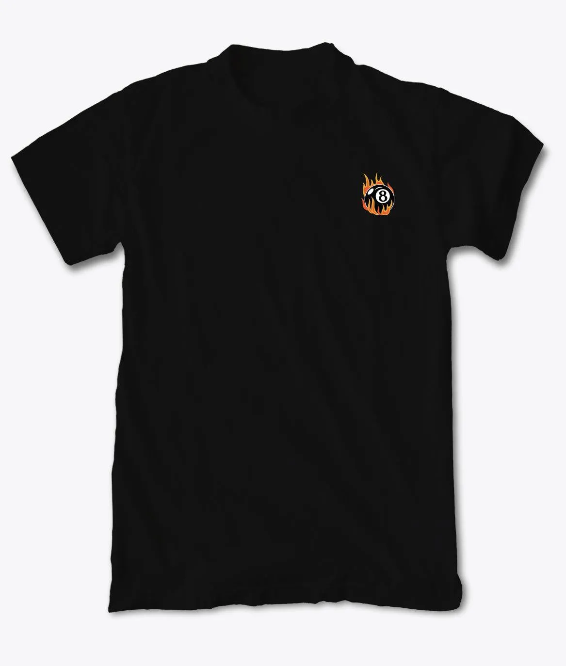 8 Ball Flames Embroidered Mens T-Shirt sold by riot society product image thumbnail 3