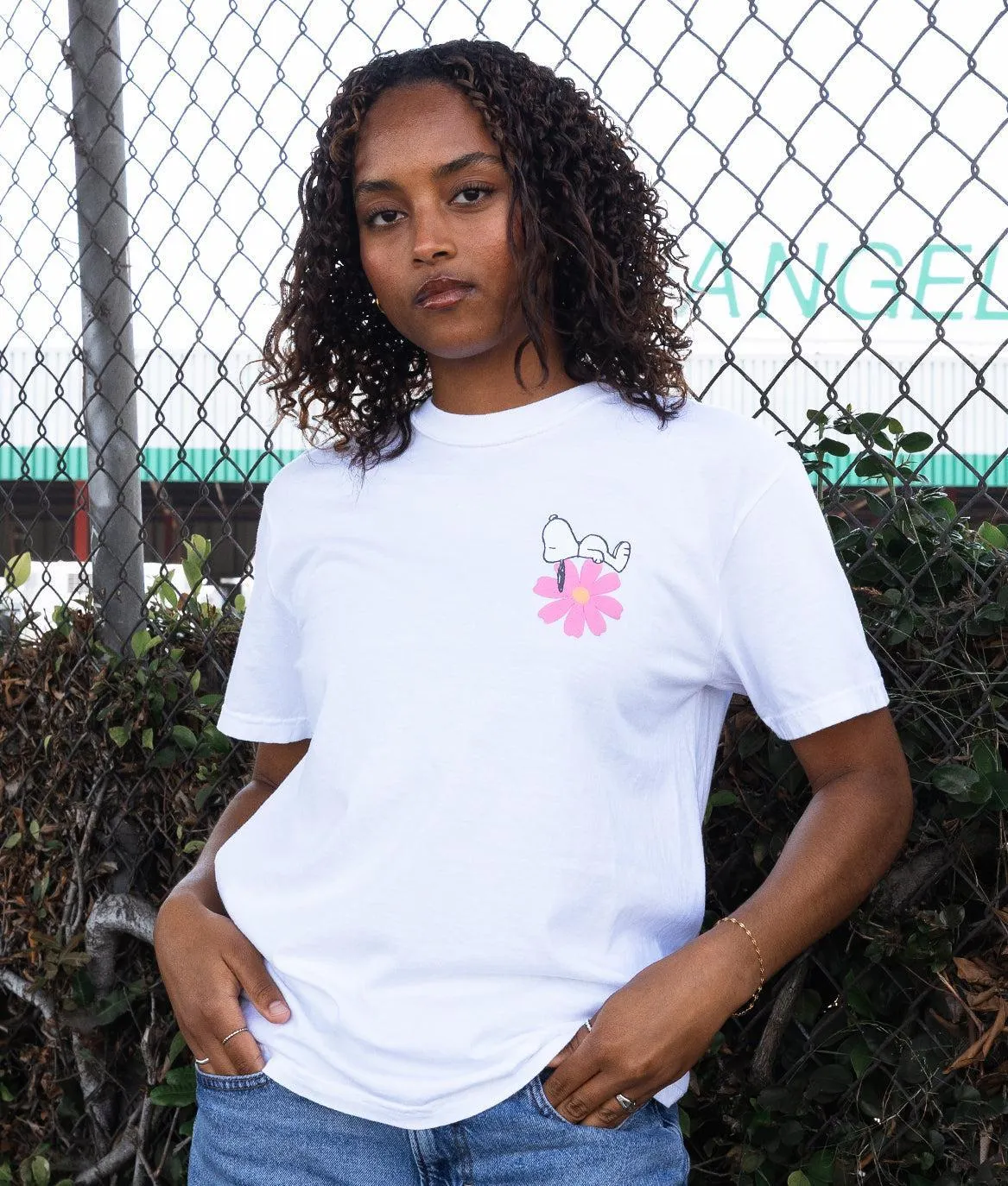 Peanuts Snoopy's Flower Market Puff Boyfriend Tee sold by riot society product image thumbnail 2