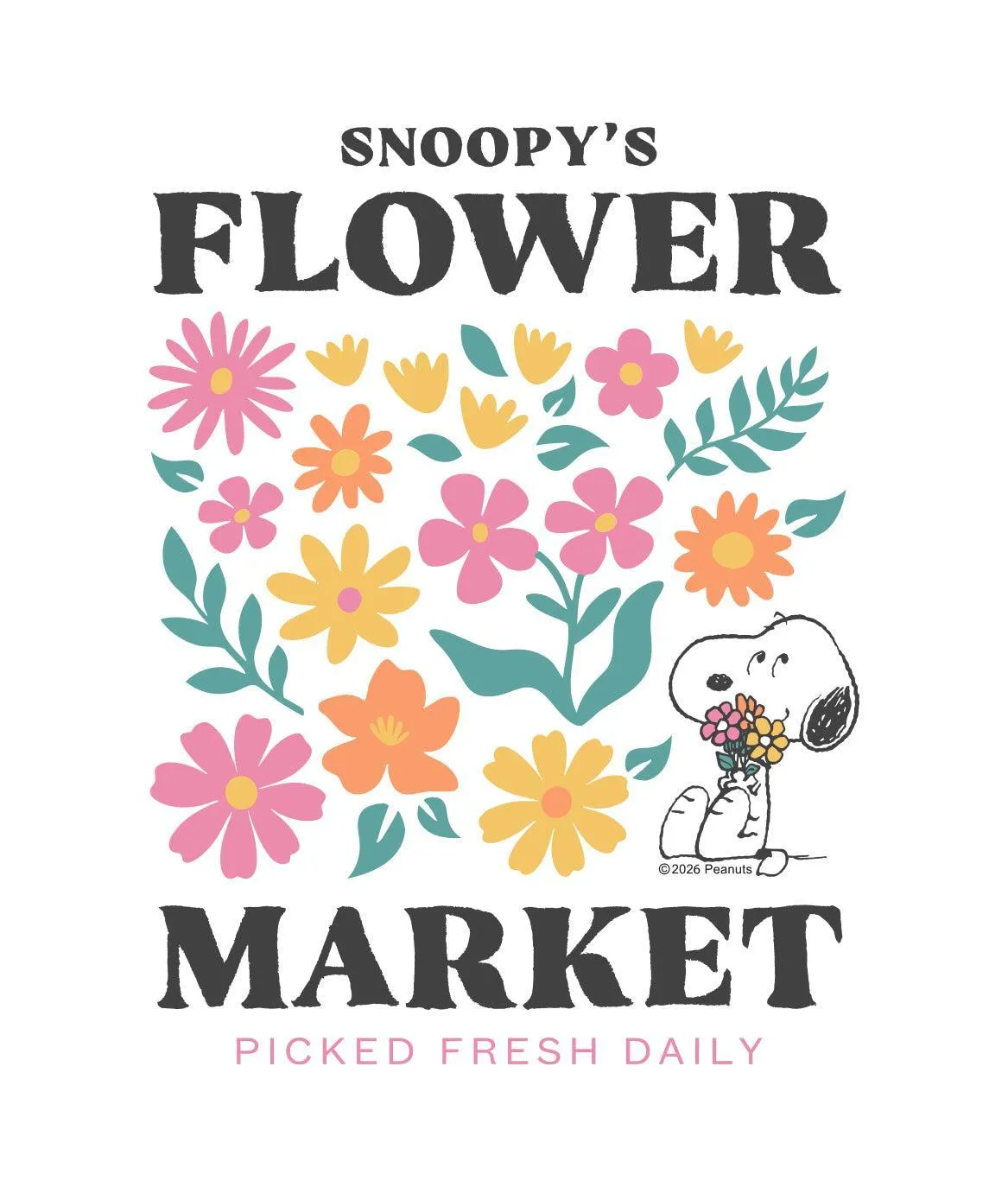Peanuts Snoopy's Flower Market Puff Boyfriend Tee sold by riot society product image thumbnail 5