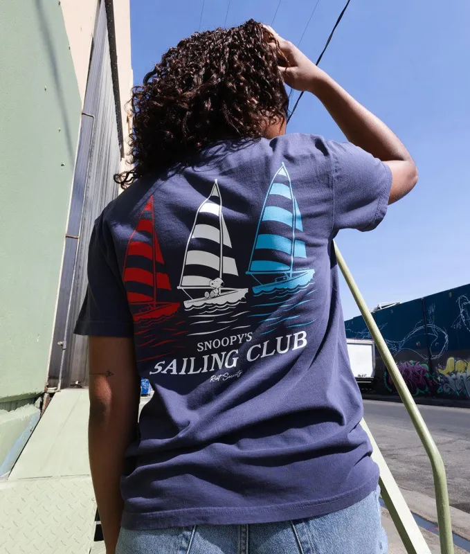 Peanuts Snoopy's Sailing Club Puff Boyfriend Tee made by riot society