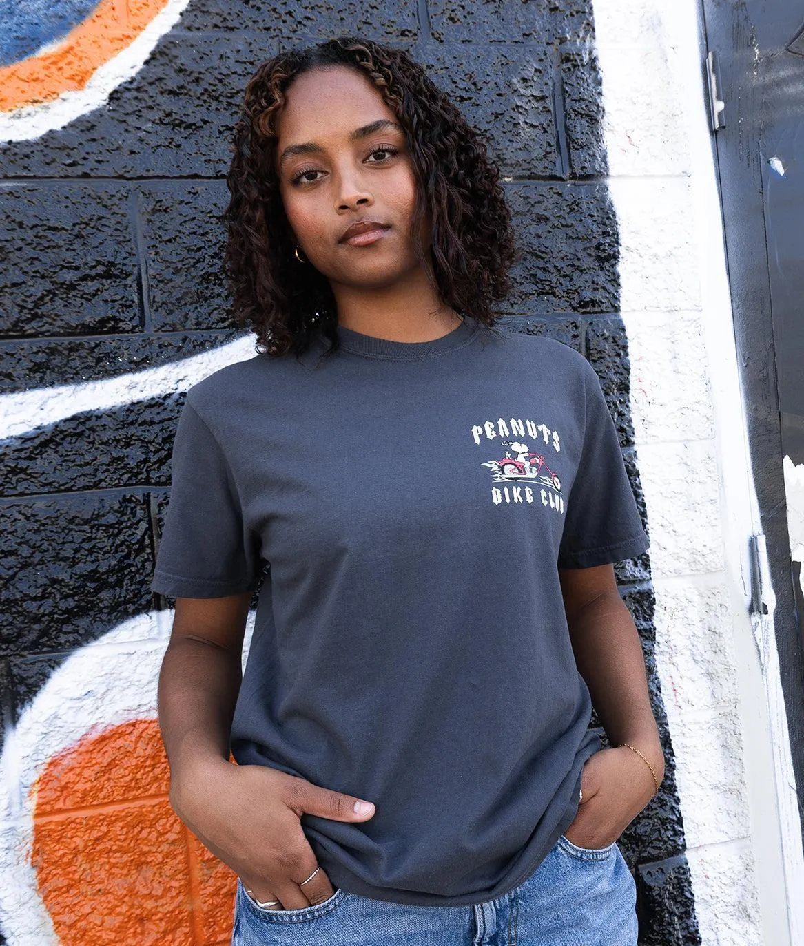 Peanuts Snoopy Bike Club Puff Boyfriend Tee sold by riot society product image thumbnail 2
