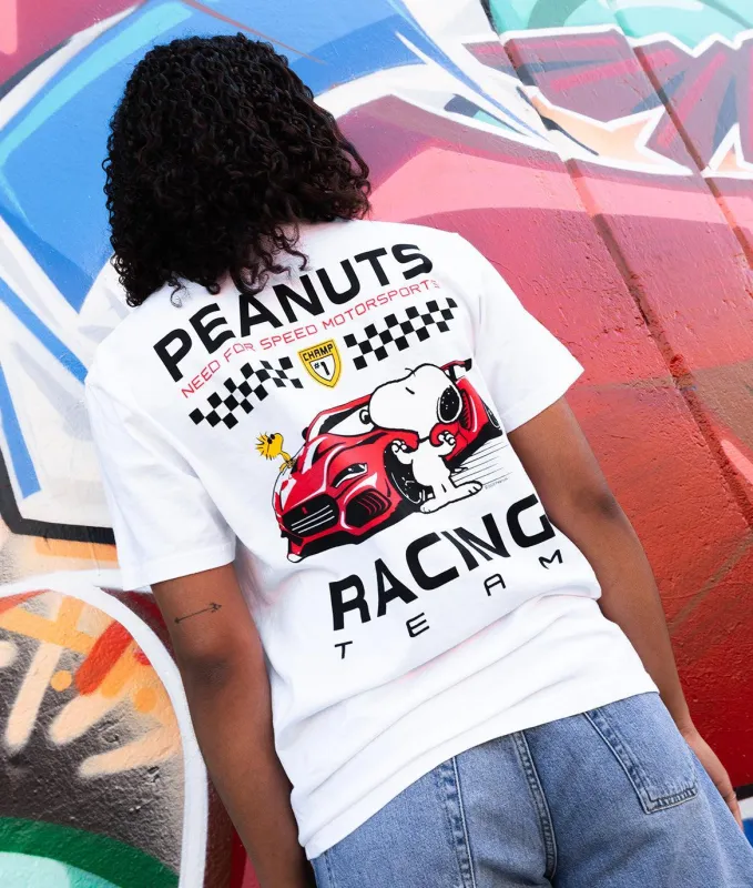 Peanuts Snoopy & Woodstock Racing Team Boyfriend Tee made by riot society