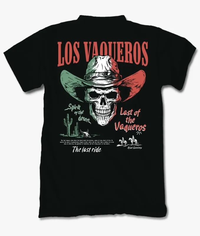 Last of the Vaqueros Skull Mens T-Shirt - Black made by riot society